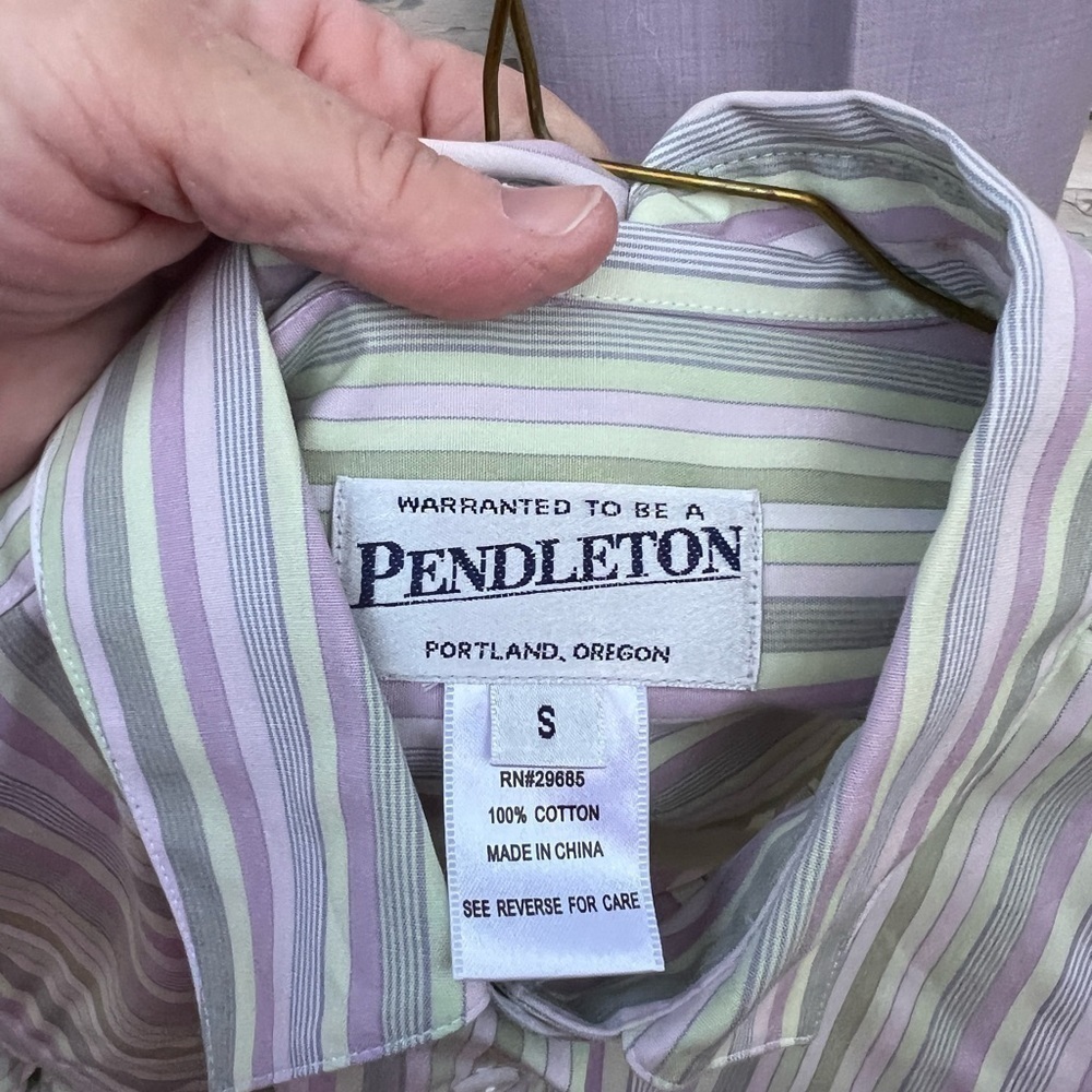 Pendleton Pinstriped Virgin Wool Purple Slacks Of… - image 7